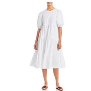 NWT - AQUA - Tiered Poplin Midi Dress
